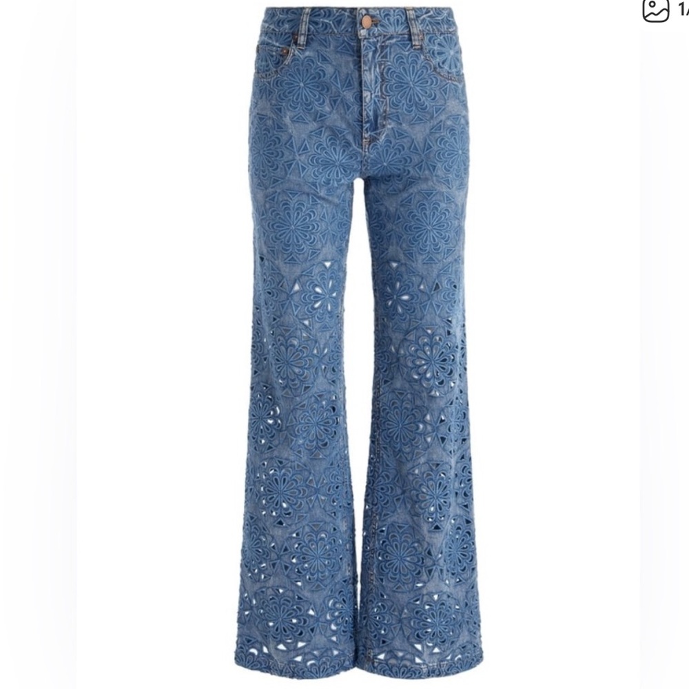 Alice & Olivia Weezy lasercut Jean